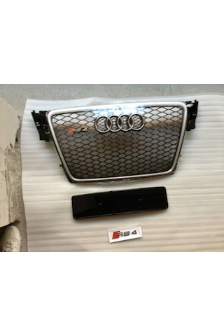 Autogp Audi A4 Rs4 Ön Panjur Izgara 2008 / 2012 B8 Oem Krom Siyah Agp230201