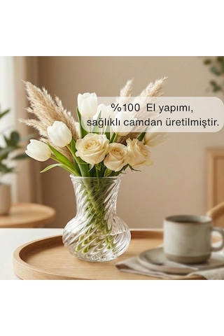 Selen Concept Burgu Model Küçük Vazo Şeffaf