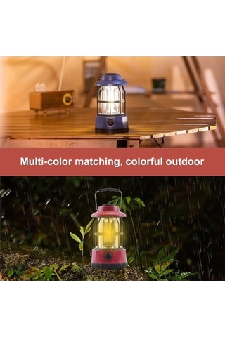 Ulzyvf Yürüyüş Suya Retro Led Kulp Kırmızı, Dayanıklı Cob Çadır Işığı, Acil Vk Fener Kırmızı