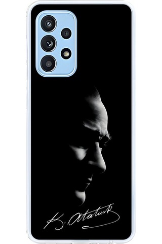 Samsung Galaxy A52 Uyumlu Şeffaf Kılıf Atatürk 1 Tasarımlı