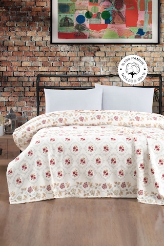 Vionel Home Kanaviçe 8 Farklı Desenli Pamuklu Çift Kişilik Baskılı Pike Çok Renkli