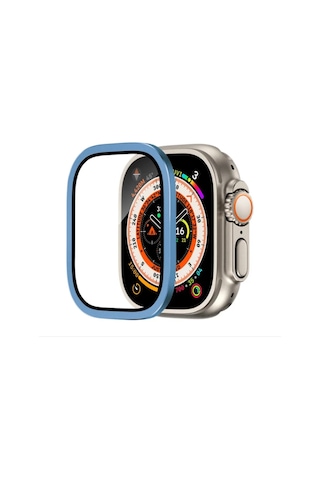 Apple Uyumlu Watch Ultra 49mm Metal Çerçeveli Ekran Koruyucu