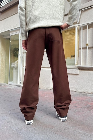 Flaw Basic Regular Gabardin Pantolon Kahverengi Kahverengi