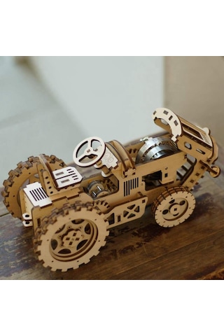 Rokr Lk401 Traktör Tractor Dıy Minyatür Maket Model Seti Ahşap 3d Wooden Puzzle 3d Model Kit Detaylı Dekoratif Hobi Seti Ahşap Maket