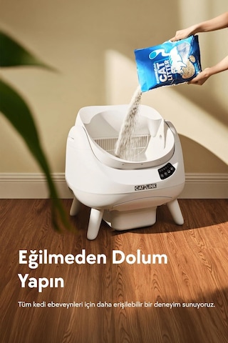 Catlınk Üstü Açık Otomatik Kedi Tuvaleti, Beyaz-scooper Open-x