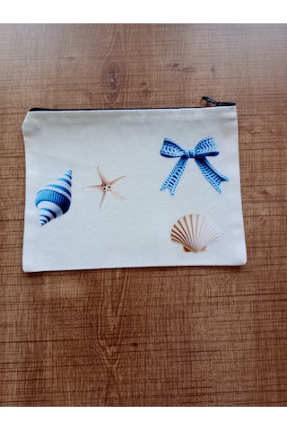 Wisheratelier Midye Kabugu Ve Kurdela Detaylı Bez El Çantası Desenli