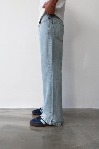 Flaw Yıkamalı Lazer Baskı İspanyol Paça Jean-29649 Buz Mavi