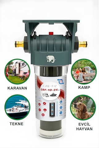Car-fil Crf-10-2x -eu 10 Aktif Karbon Filtresi Koku, Klor, Tortu Azaltma Karavan, Tekne, Tiny House