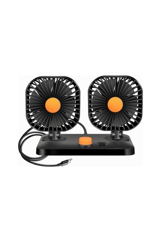 Mini Usb 12 / 24v Araba Elektrikli Vantilatör Çift Kafalı Vantilatör