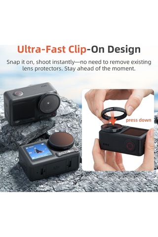 Djı Action 5 Pro / 4 / 3 İçin Amagisn Filtresi, Özellik: Nd8+16+32+64 Siyah