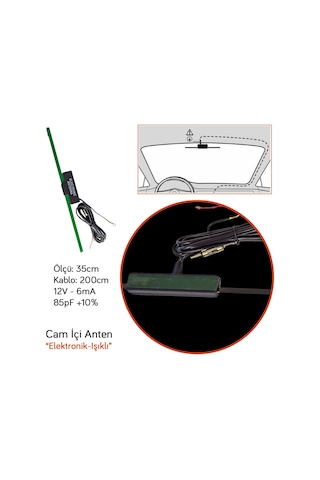 Pmx Cam İçi Anten Işıklı Vakumlu Elektronik Jba-625