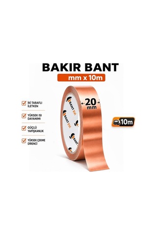 Bakır Bant 20mm X 10metre İletken Bakır Bant