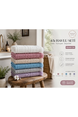 6'lı Pamuklu El Ve Yüz Havlusu Seti 50x90 Cm Premium Kalite, Yüksek Emici, Yumuşak Dokulu, Dayanıklı Beyaz 6'lı Pamuklu El Ve Yüz Havlusu Seti 50x90 Cm Premium Kalite, Yüksek Emici, Yumuşak Dokulu, Dayanıklı Beyaz