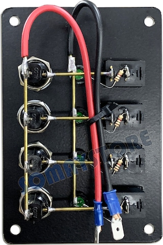 4 Anahtar Dikey Switch Panel - Sigorta Paneli - Tekne Karavan