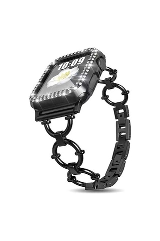 Apple Uyumlu Watch 7 45 MM Krd-56 Halka Tasarım Metal Kordon