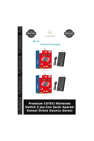Premium Coteci Nintendo Switch 2 Joy-con Şarjlı Aparatı Konsol Ürünü Oyuncu Gereci