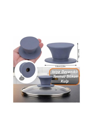 Silikon Yanmaz Yakmaz Universal Cam Tencere Kapağı Kulpu 1 Adet Tencere Tepesi Kapak Tutacağı Kulp Çok Renkli