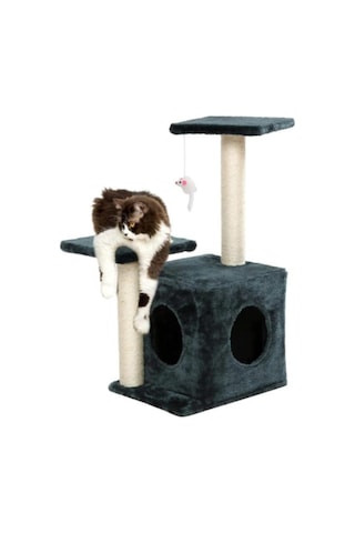 Reyo Pet Çift Basamaklı Yuvalı Kedi Tırmalaması Antrasit