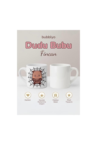 Dudu Bubu Sevimli Tasarım Fincan Kupa Kahve Çay Kupası Tatlı Hediye Kırmızı Kırmızı