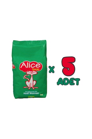 Alice Snob Mix Zor Beğenen Yetişkin Kedi Maması 5 x 1 KG