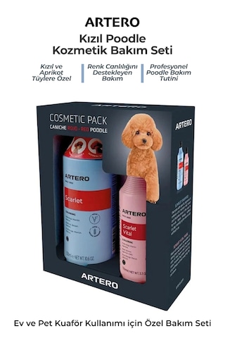 Artero Kızıl Poodle Köpekler İçin Renk Canlandırıcı Ve Yoğunlaştırıcı Profesyonel Şampuan Seti
