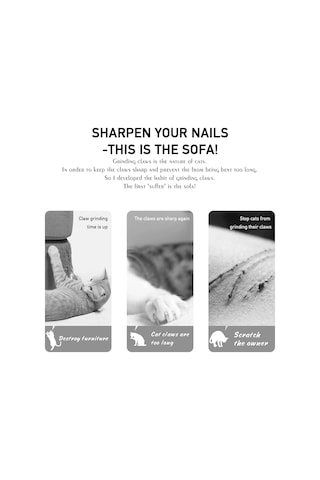 Moveevo 14 İnç Dayanıklı Rami Kedi Tırmalama Matı - Mobilya & Koltuk Koruyan Yuvarlak Tırnak Bileme Pedi