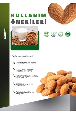 Çiğ Badem 100g Raw Almonds Taze Yeni Mahsül 100 G