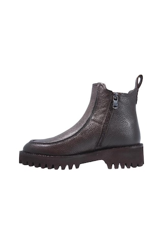 Poletto Hakiki Deri Kahve Bot Düz 5780 63 S-2320 Kahve