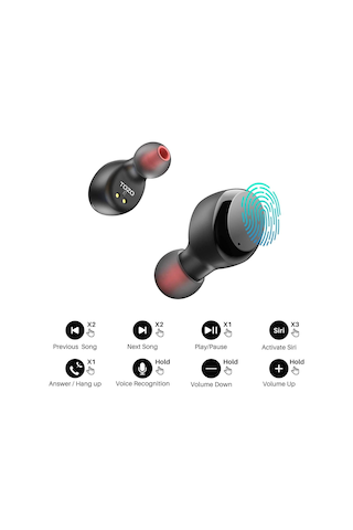 Tozo T6 Tws Kablosuz Bluetooth Kulaklık - Ipx8 Su Geçirmez Dokunmatik Şarj Kutulu Kulak İçi Kulaklık Diğer