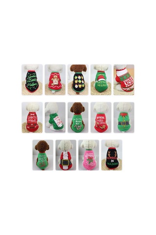 Xindoker Noel Temalı Köpek Tişörtü - Evcil Hayvanlar İçin Şık Ve Rahat Giyim Seçeneği Çok Renkli