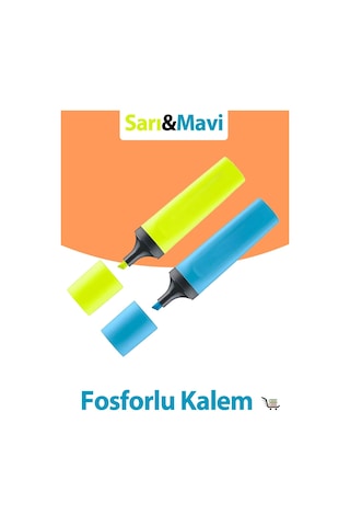 Sarı Ve Mavi Fosforlu Kalem Diğer