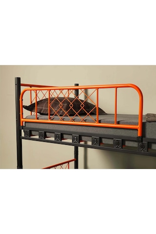 Reyo Metis Genç Çocuk Yatak Odası Metal Turuncu Ranza Turuncu 90x