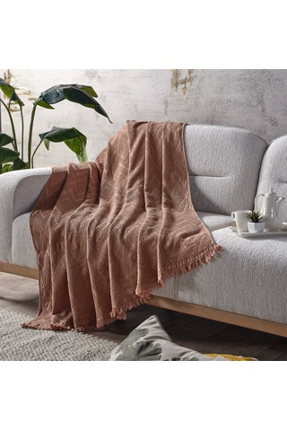 Adora Koltuk Şalı Somon - 130x170 Cm