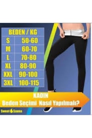 Kadın Hot Power Sauna Etkili Termal Tayt Siyah