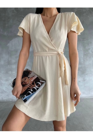 Bürümcük Mini Boy Elbise Bej