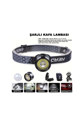 Jenerik 7 Mod Şarjlı Kafa Ve Kamp Lambası Wt-618 Çok Renkli