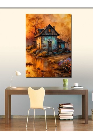 Kanvas Tablo Yalnız Köy Evi 50cmx70cm