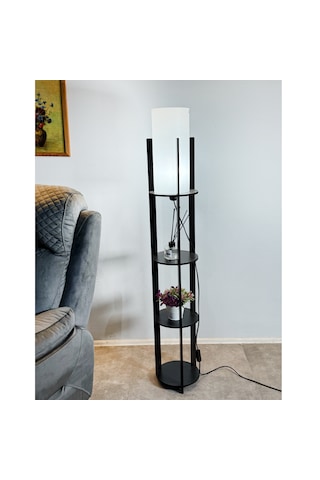 Lambader Aydınlatma Raflı Lambader Çok Amaçlı Raf 1127