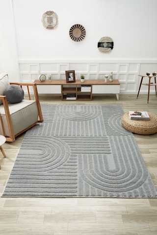 Mariesse Home Elit Bukleli Yumuşak Peluş Post Shaggy Çocuk Odası Oturma Odası Salon Mutfak Halısı B0691b Gri
