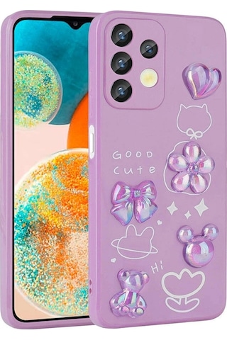 Galaxy Uyumlu A13 4g Kılıf Kabartma Figürlü Parlak Zore Toys Silikon Kapak
