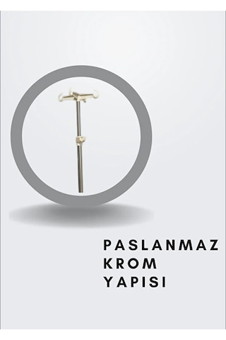 Paslanmaz Krom 5 Ayaklı Serum Askılığı Ayarlanabilir Yükseklik, 360 Hareket Kabiliyeti