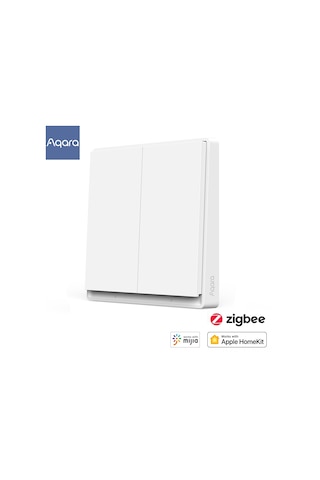 Geeksen Aqara E1 Akıllı Zigbee Duvar Anahtarı - Çift Tuşlu, Uzun Pil Ömrü, Ev Otomasyonu