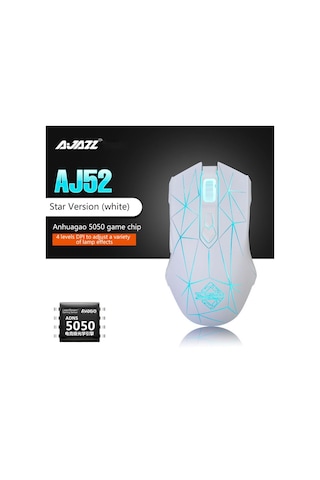 Ajazz AJ52 USB Kablolu RGB Işıklı Optik Oyun Faresi 2500 DPI