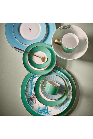 Yeşil Porselen Yemek Tabağı 28 Cm