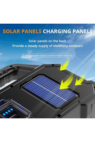 Taşınabilir Led Spot Süper Parlak Led Çalışma Işığı Projektör Açık Kamp İçin Güneş Usb Şarj Edilebilir Lamba Led El Feneri Soğuk Siyah