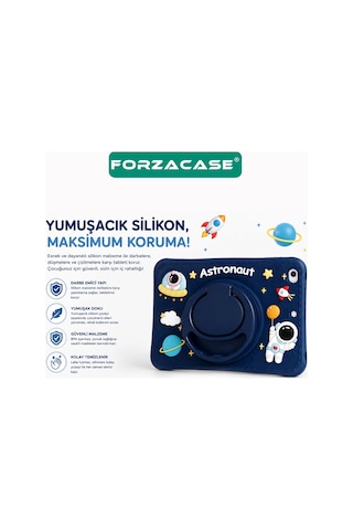 Forzacase Huawei Matepad 11.5 2025 İle Uyumlu Astronot Desen Askılı Standlı Silikon Kılıf - Fc1254 Standlı Kapak