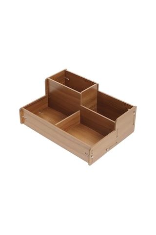 Ahşap Masa Üstü Düzenleyici Kutu Renkli