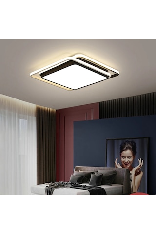 Sarmal Kare Tavan Lambası,modern Led Aydınlatma Siyah