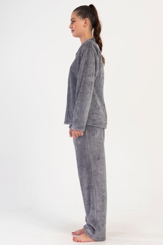 Cotonhause Kadın Welsoft Uzun Kol Füme Pijama Takım C0t2n1o304 001