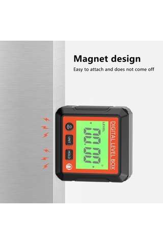 Honmex Dijital İklinometre - Lcd Arka Işık, Manyetik Taban, Açı-eğim Dönüşümü, Veri Kilidi, 4x90 Ölçüm Aracı Kırmızı Ve Kırmızı